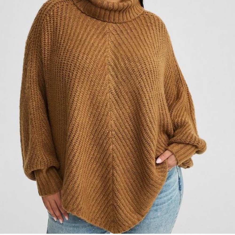 Torrid Warm Tan Cowl Neck Sweater